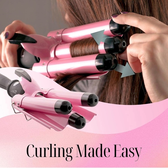 New Alure 3 barrel curling iron wand with temp display. - Picture 2 of 4